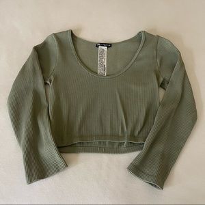 COPY - Sage green zara cropped top